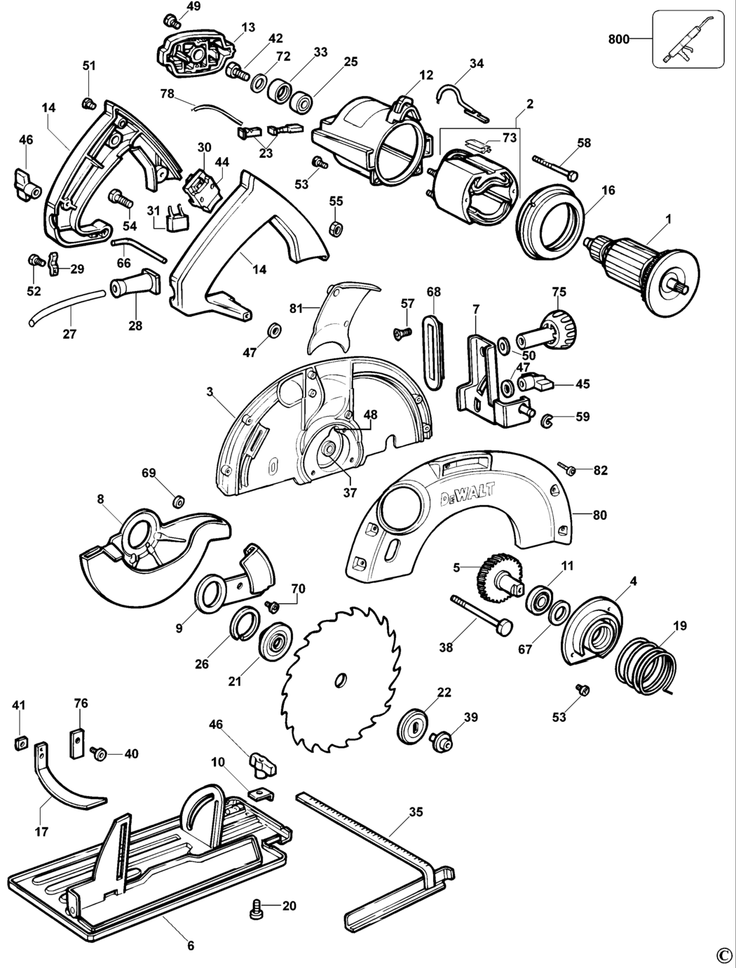 Dewalt DW62 Type 1 Circular Saw Spare Parts