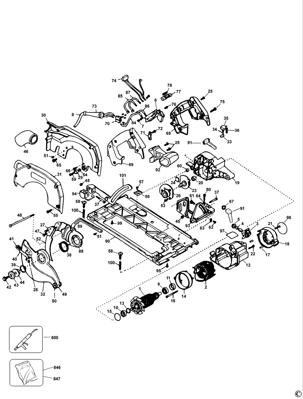 Dewalt DW86 Type 1 Saw Spare Parts