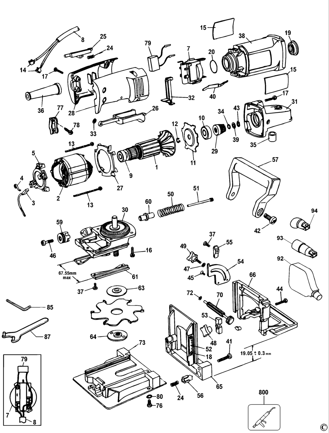 Dewalt DW682K Type 2 Jointer Groover Spare Parts