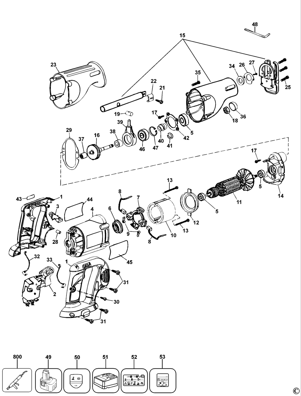 Dewalt DW938K Type 1 Cutsaw Spare Parts