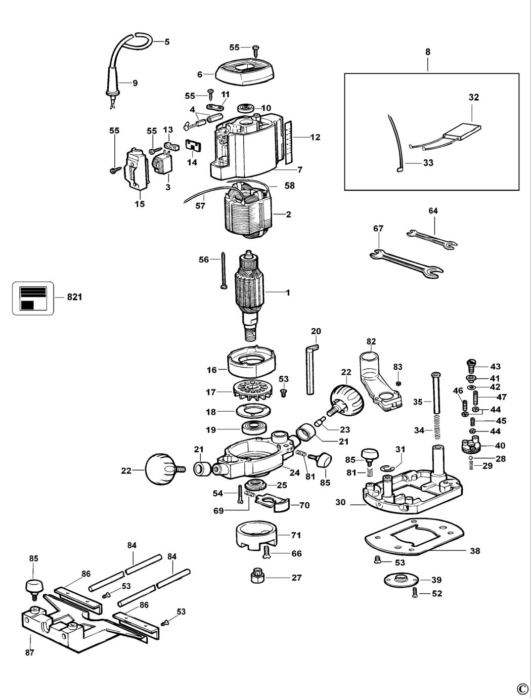 Dewalt DW614 Type 4 Router Spare Parts