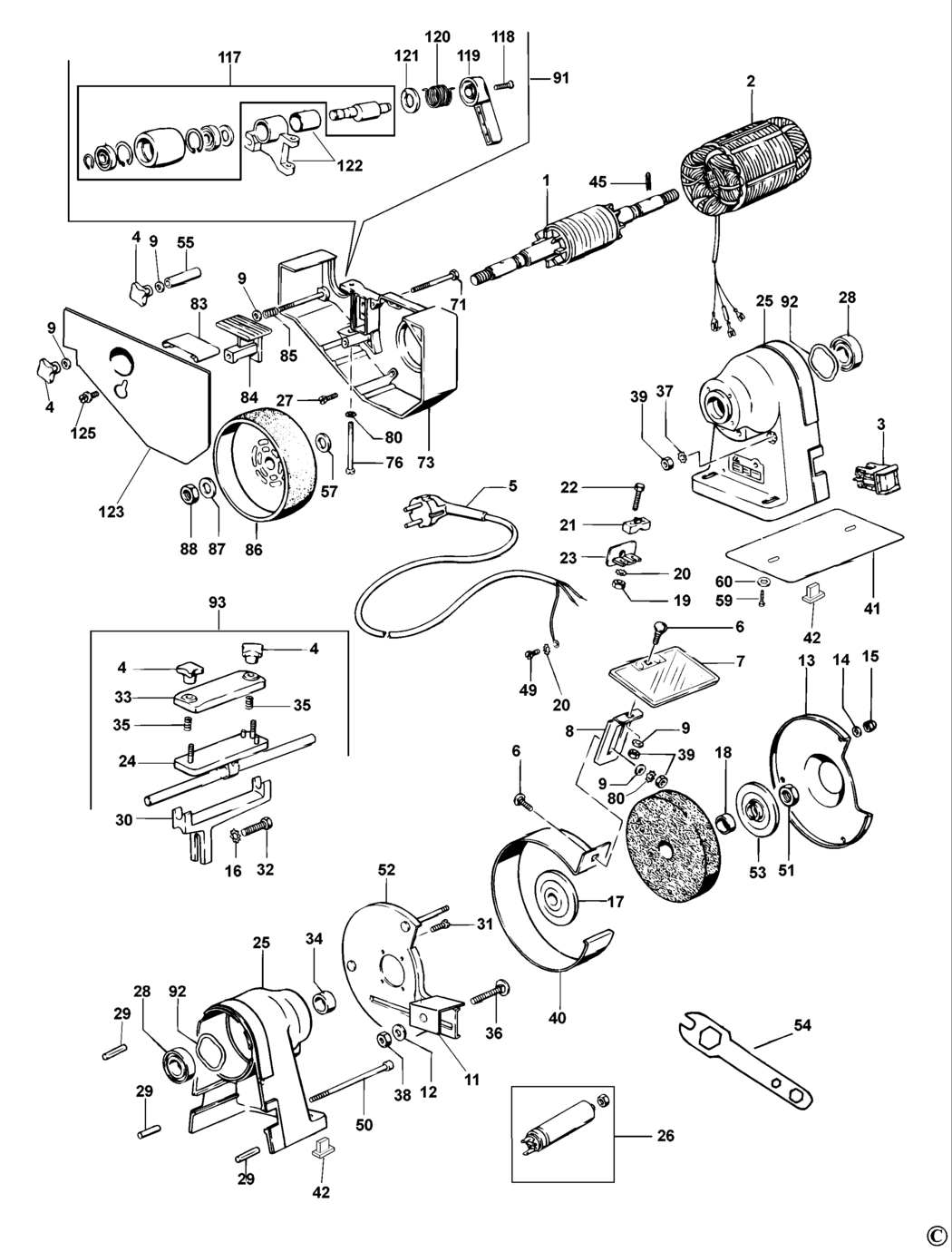 Dewalt DW753 Type 2 Bench Grinder Spare Parts