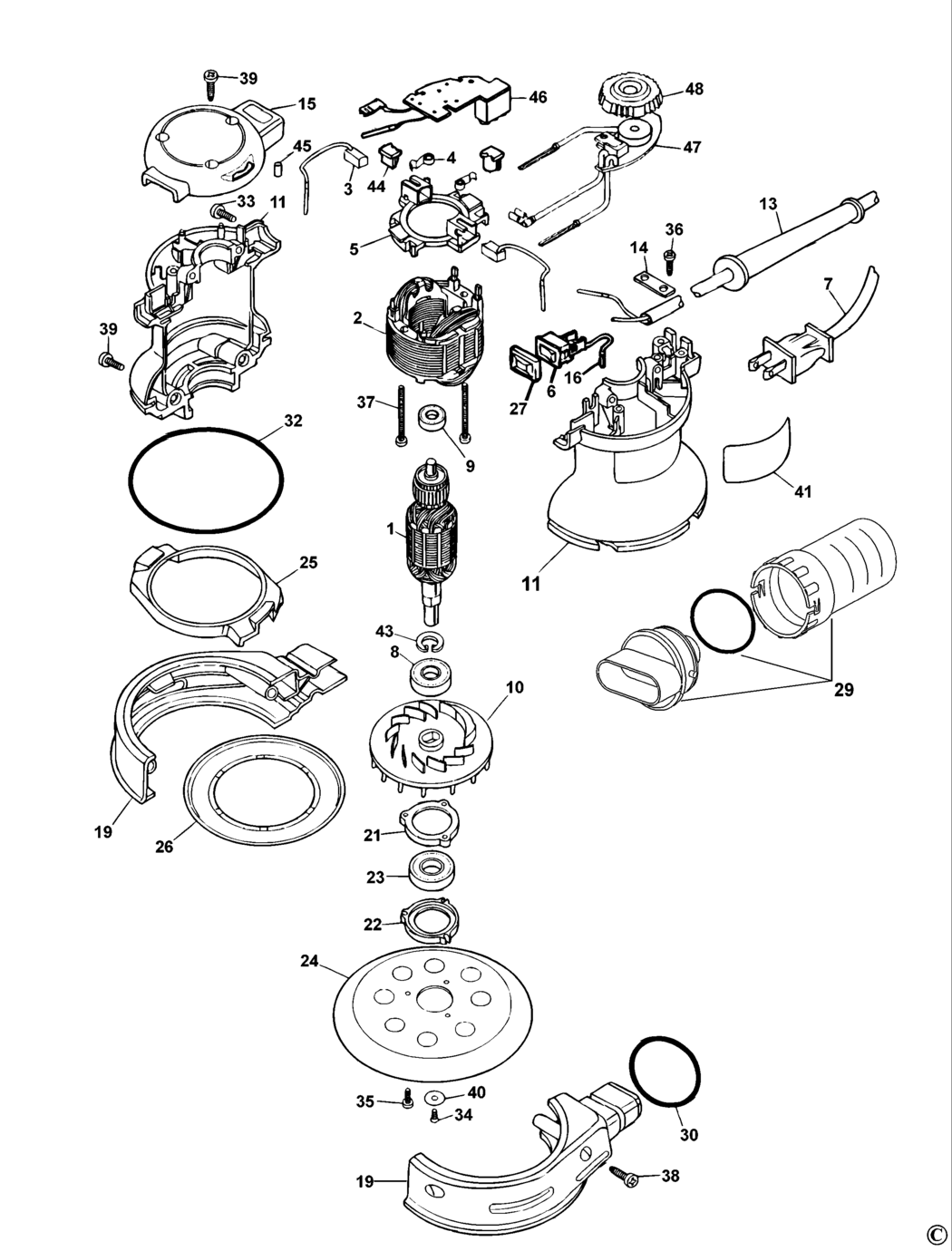 Dewalt DW423 Type 3 Random Orbit Sander Spare Parts