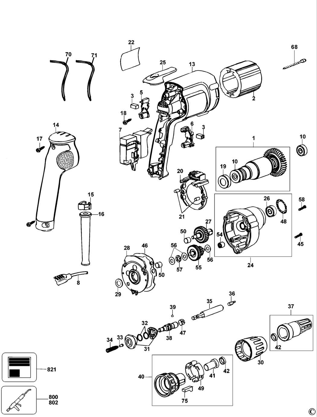 Dewalt DW257 Type 3 Screwdriver Spare Parts