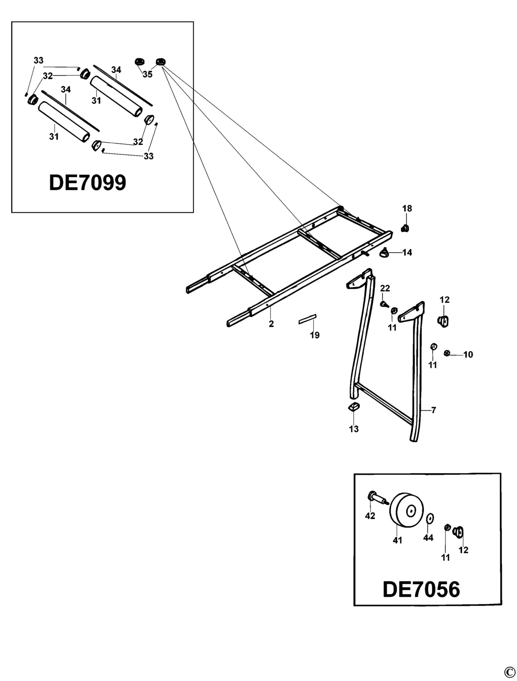 Dewalt DE7037 Type 4 Extension Table Spare Parts