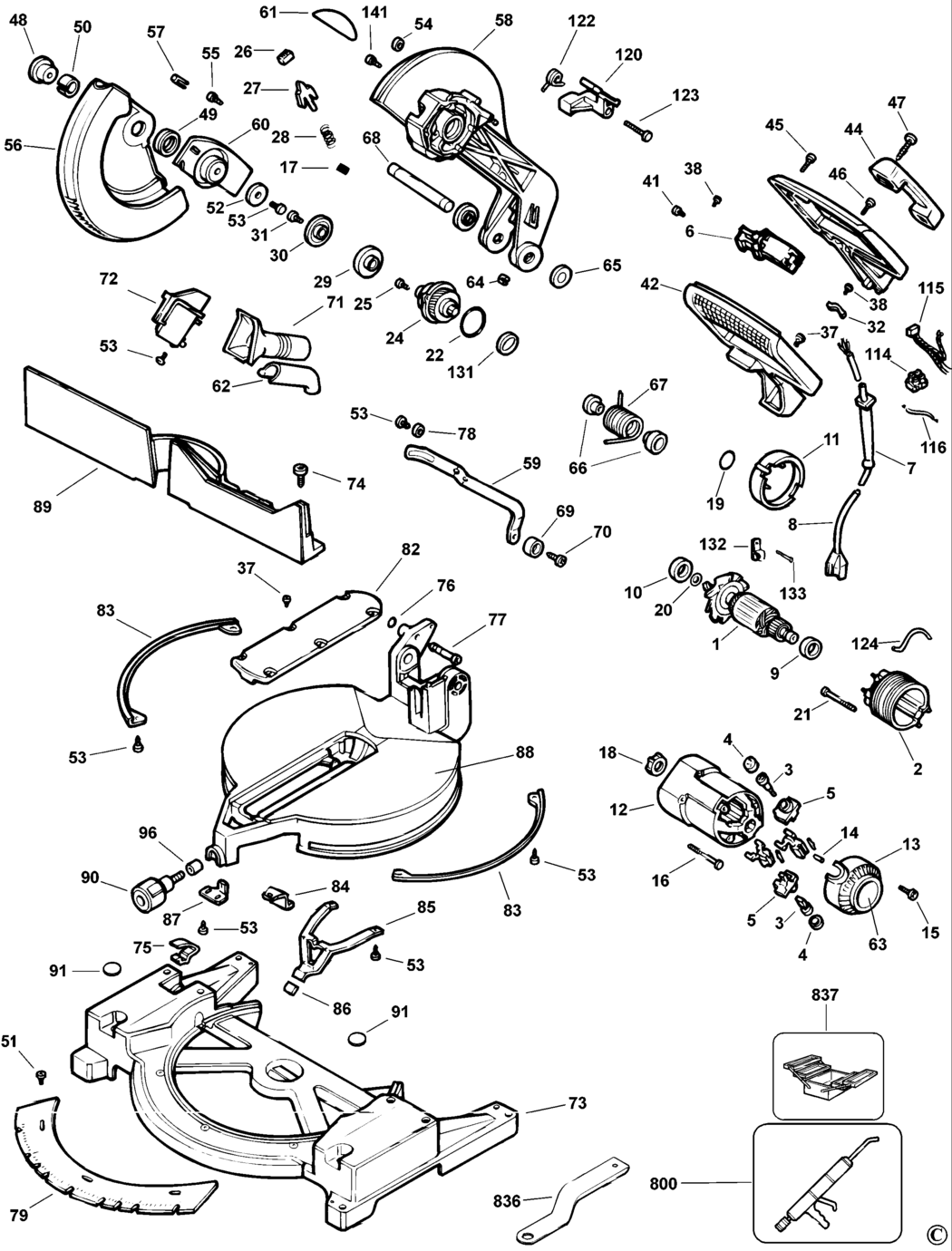 Dewalt DW704 Type 4 Mitre Saw Spare Parts