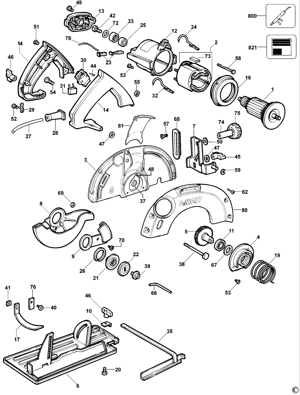 Dewalt DW62 Type 2 Circular Saw Spare Parts