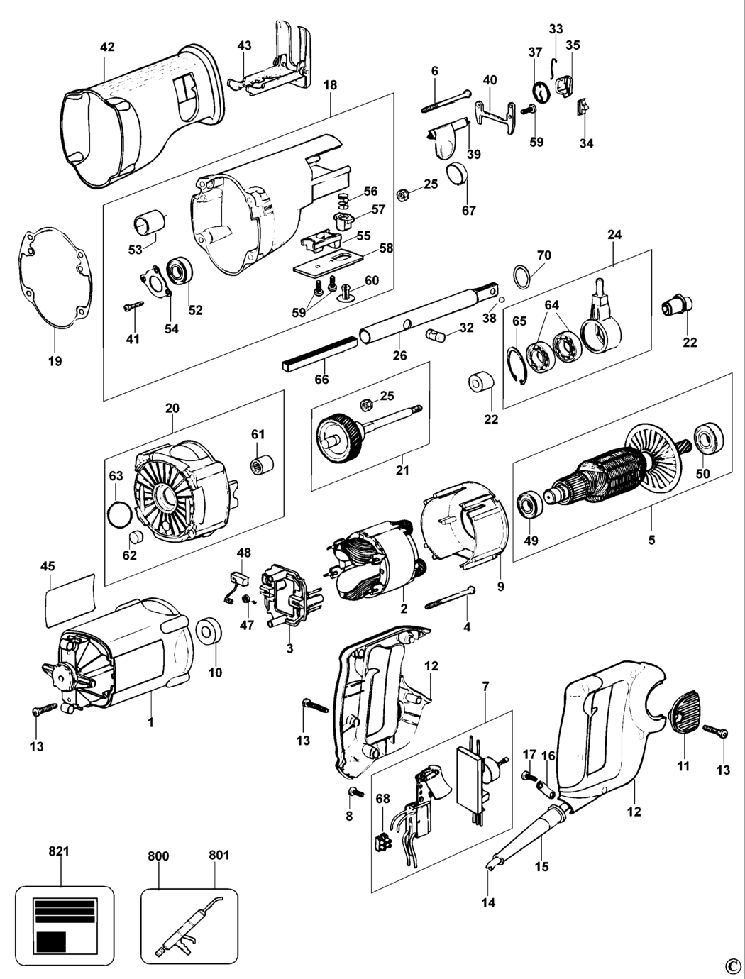 Dewalt DW307 Type 1 Cutsaw Spare Parts