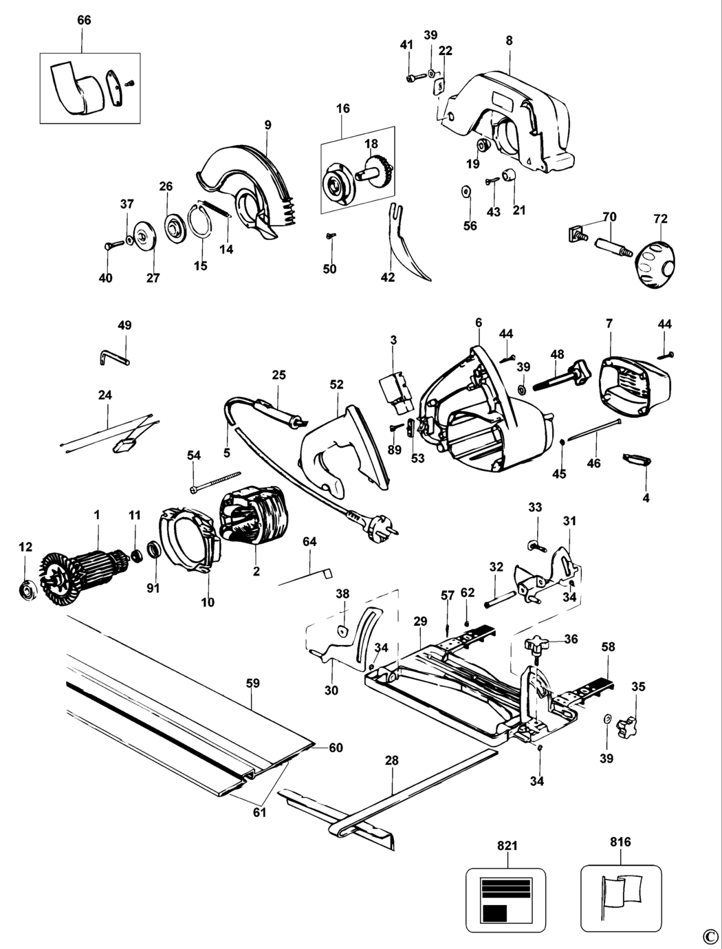 Dewalt DW351 Type 7 Circular Saw Spare Parts