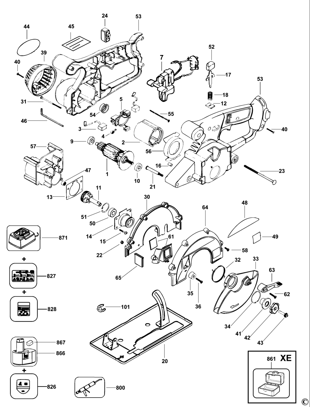 Dewalt DW934 Type 1 Circular Saw Spare Parts