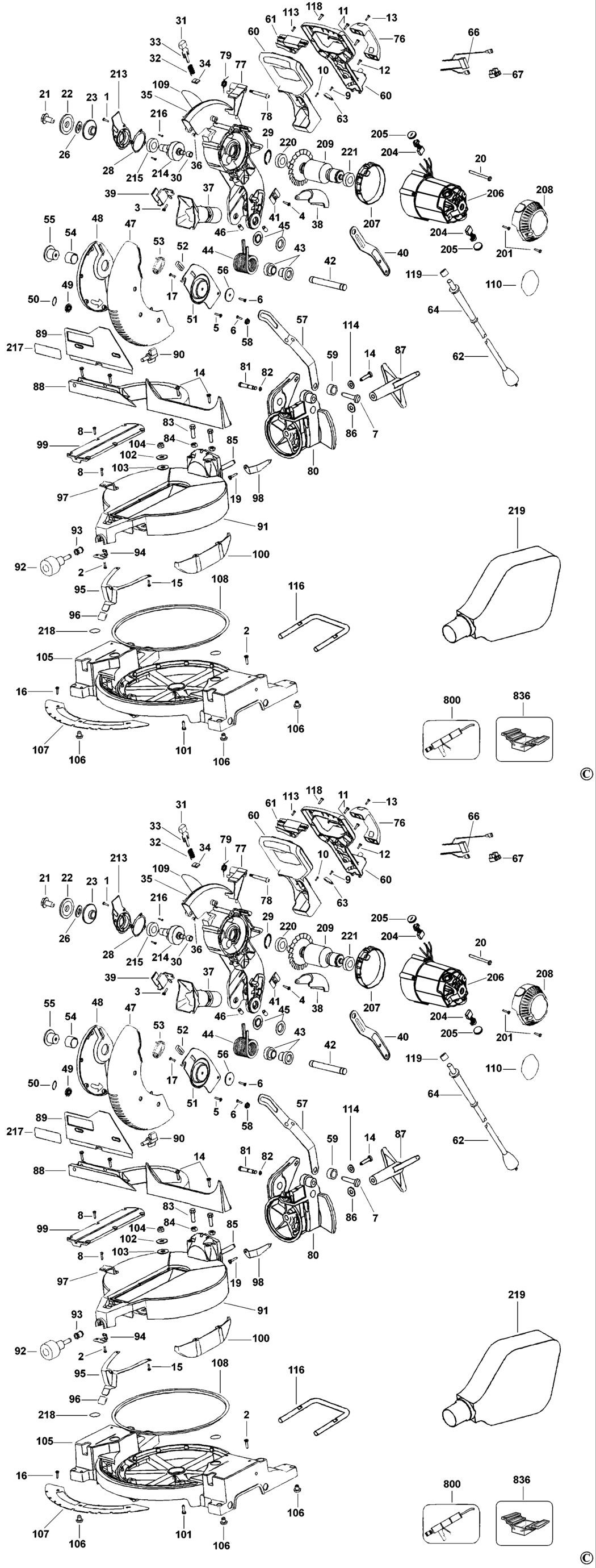 Dewalt DW703 Type 3 Mitre Saw Spare Parts