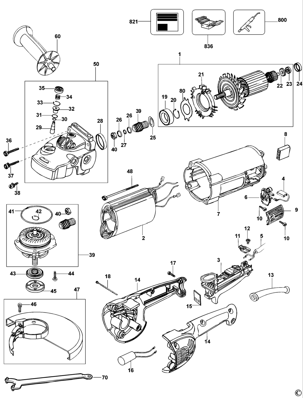 Dewalt D28422 Type 1 Angle Grinder Spare Parts