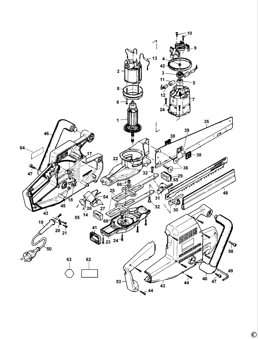 Dewalt DW390 Type 4 Universal Saw Spare Parts