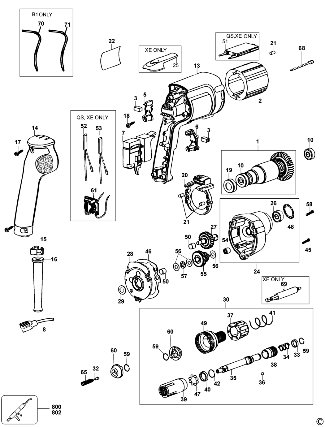 Dewalt DW269K Type 3 Screwdriver Spare Parts