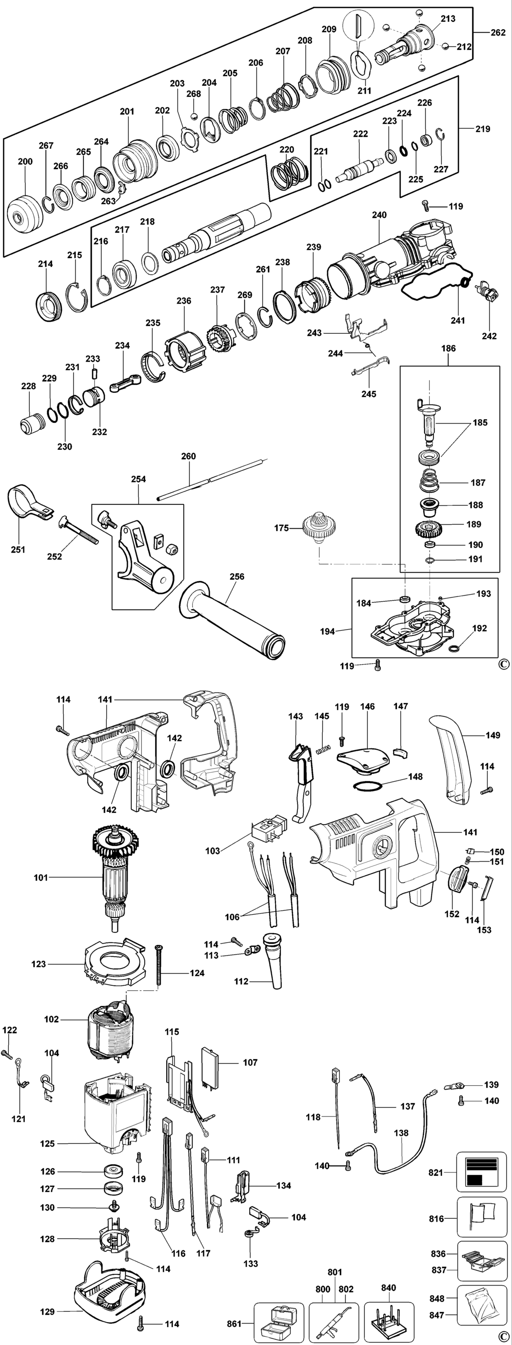 Dewalt DW570K Type 2 Hammer Spare Parts