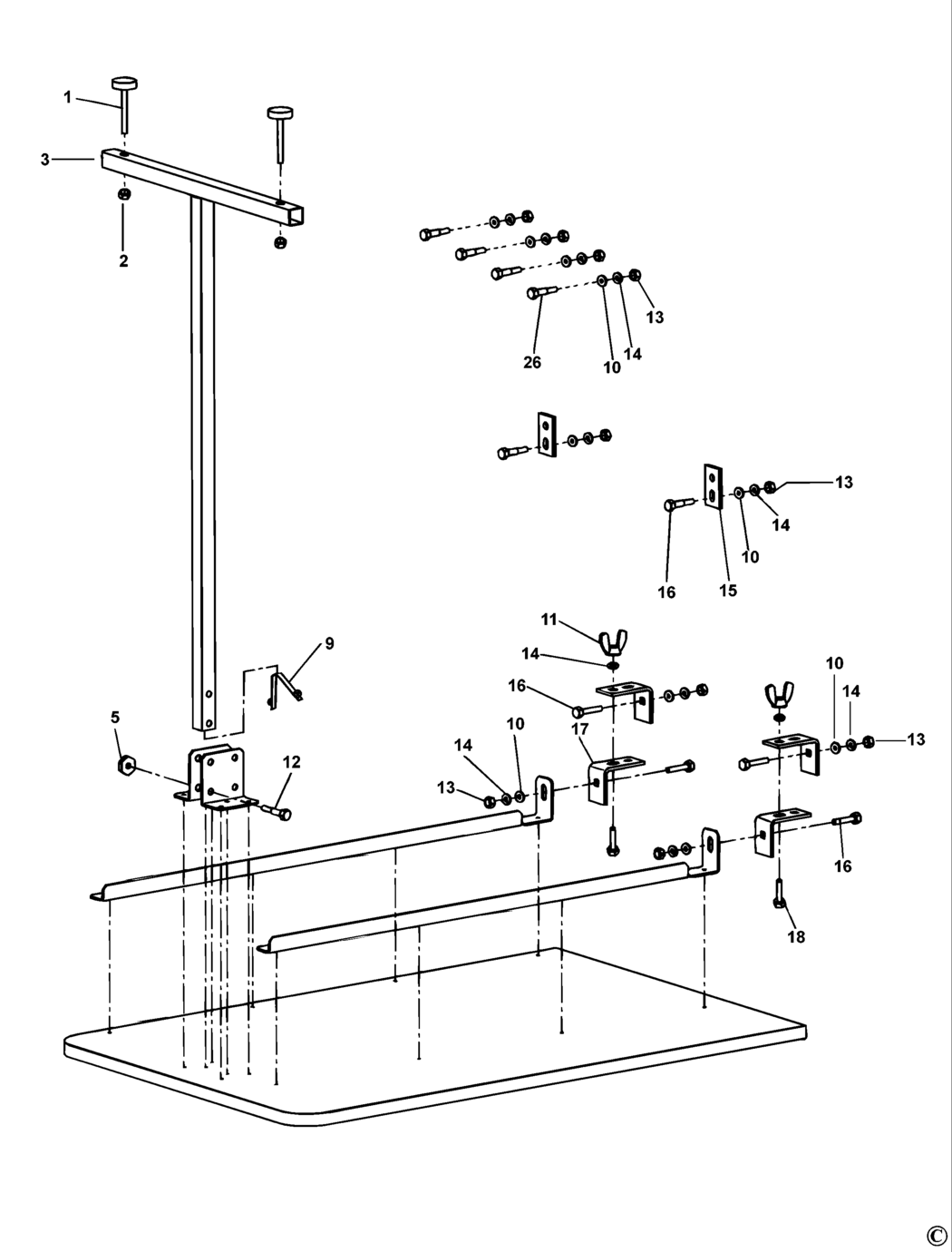 Dewalt DE7463 Type 1 Extension Table Spare Parts