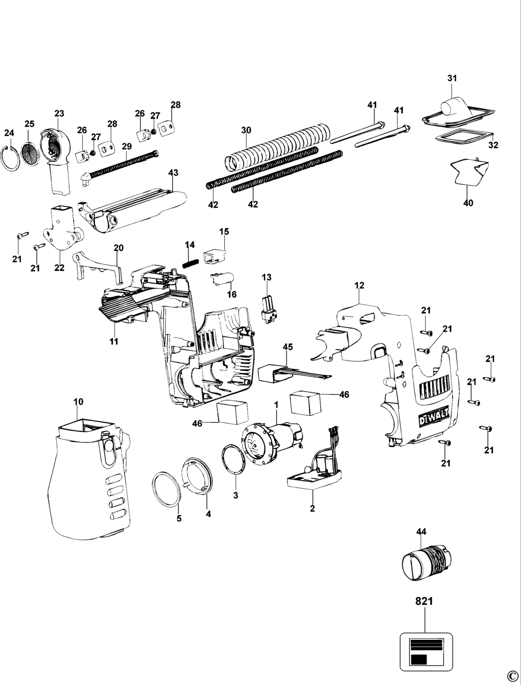 Dewalt D25300D Type 1 Extractor Kit Spare Parts