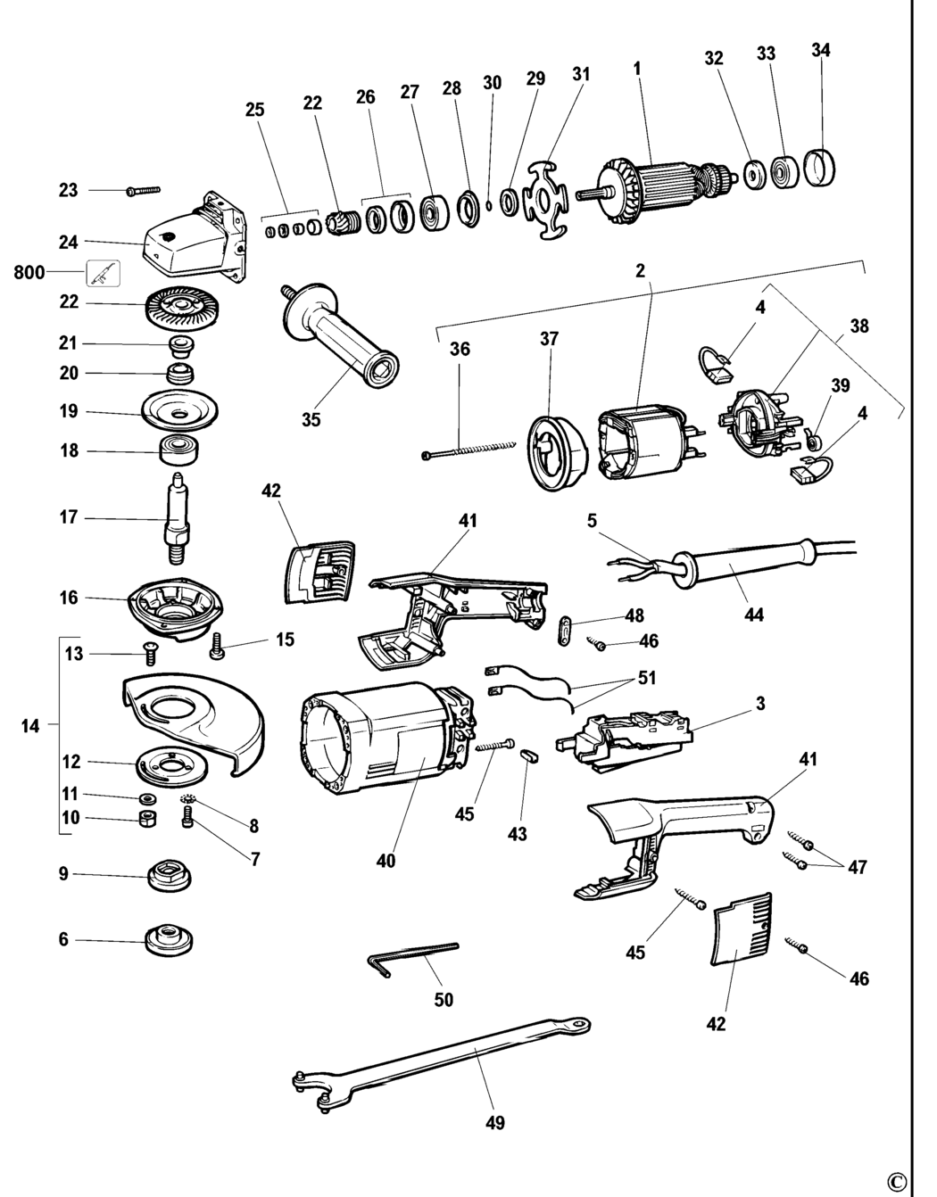 Dewalt DW490 Type 3 Angle Grinder Spare Parts