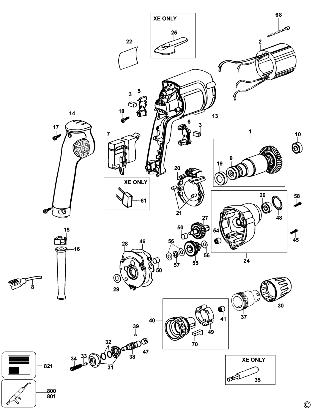 Dewalt DW266 Type 3 Screwdriver Spare Parts