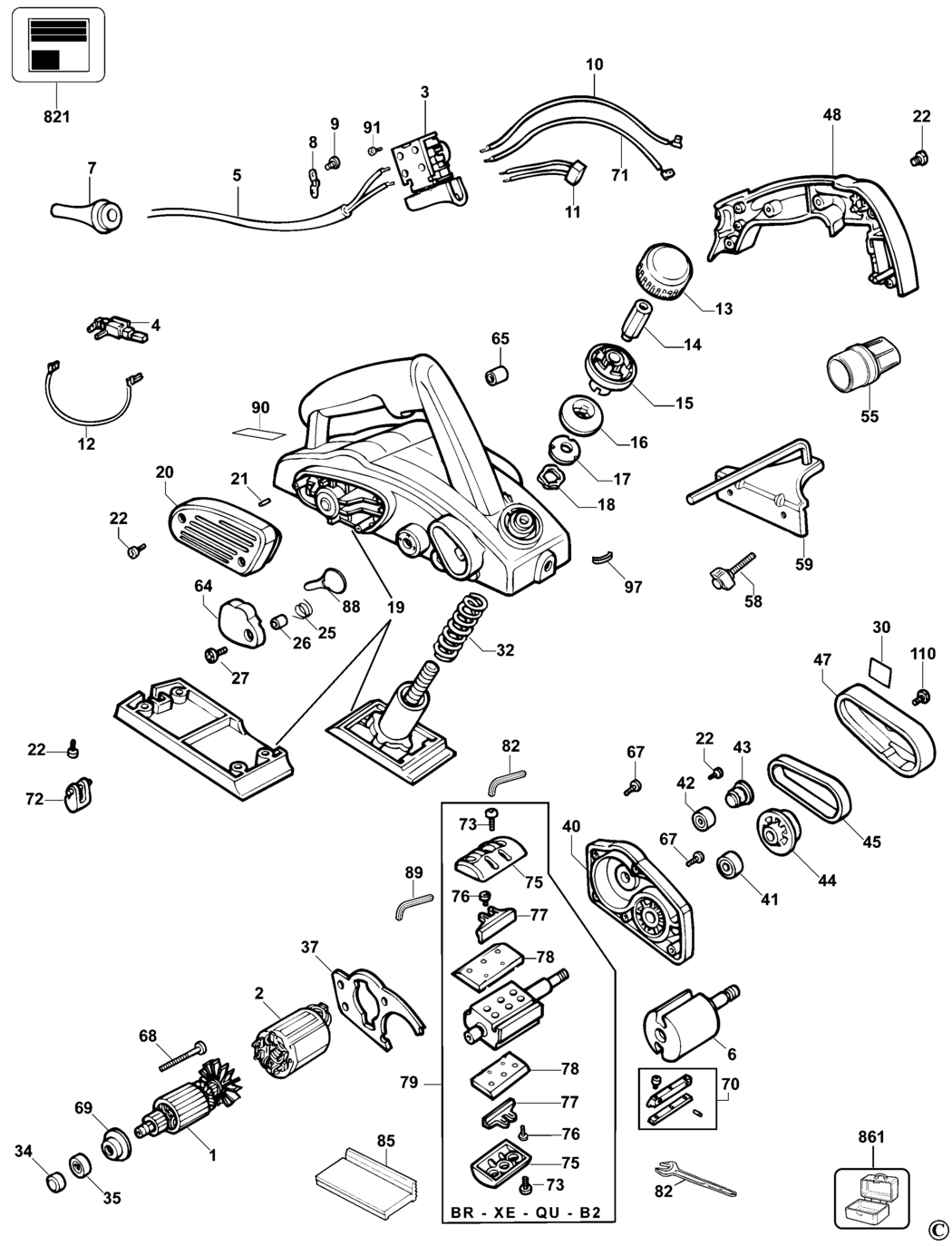 Dewalt DW680 Type 2 Planer Spare Parts