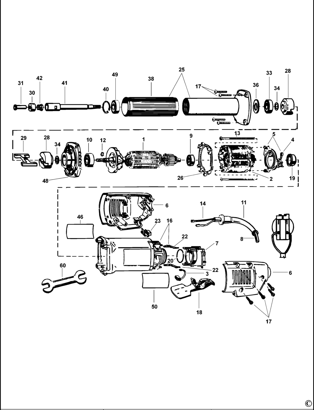 Dewalt DW887 Type 3 Die Grinder Spare Parts