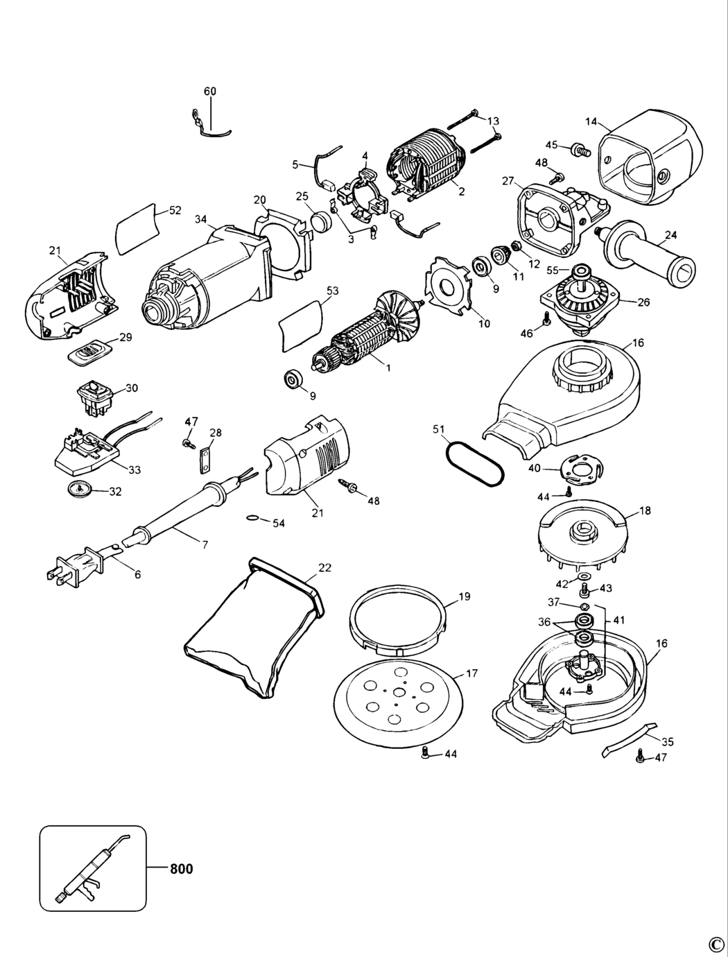 Dewalt DW443 Type 2 Random Orbit Sander Spare Parts