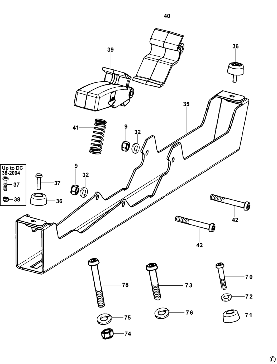 Dewalt DE7025 Type 1 Bracket Spare Parts