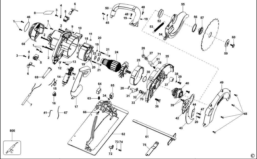 Dewalt D23650 Type 1 Circular Saw Spare Parts