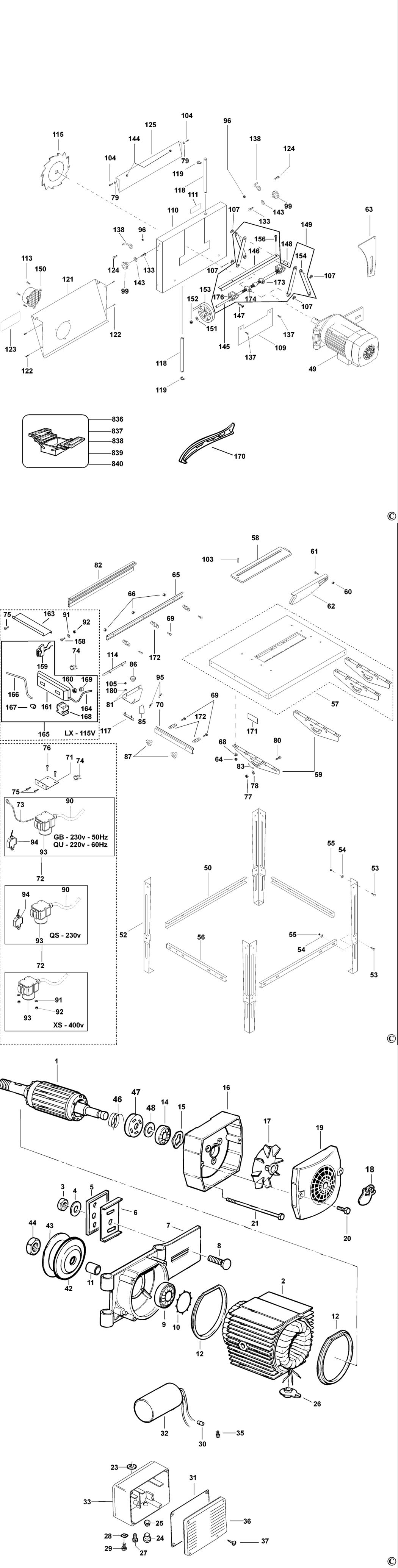 Dewalt D27400 Type 2 Site Saw Spare Parts