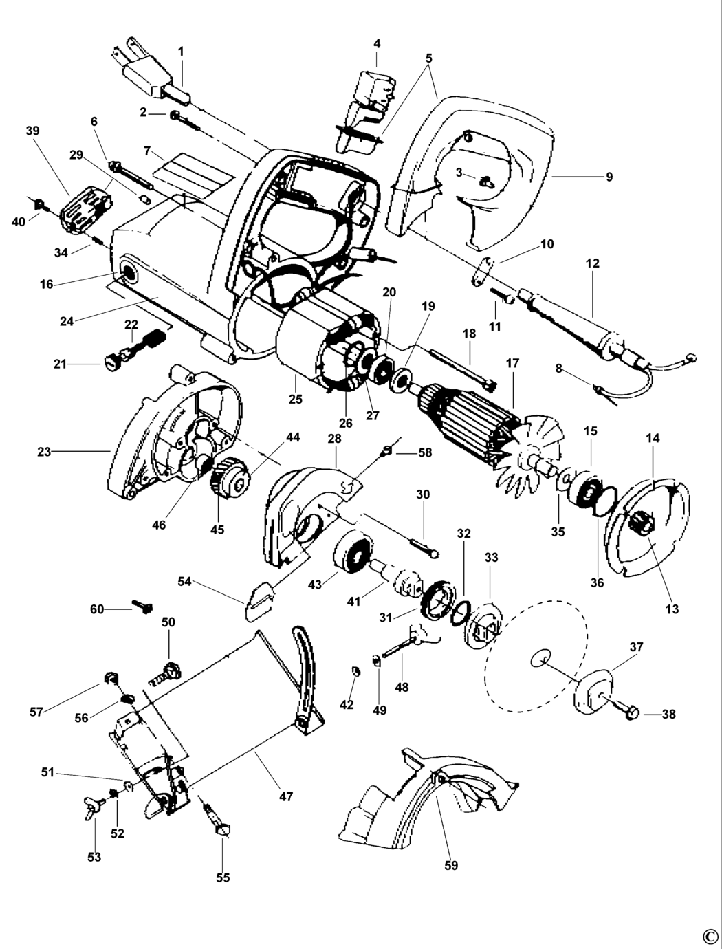 Dewalt DW301 Type 1 Circular Saw Spare Parts