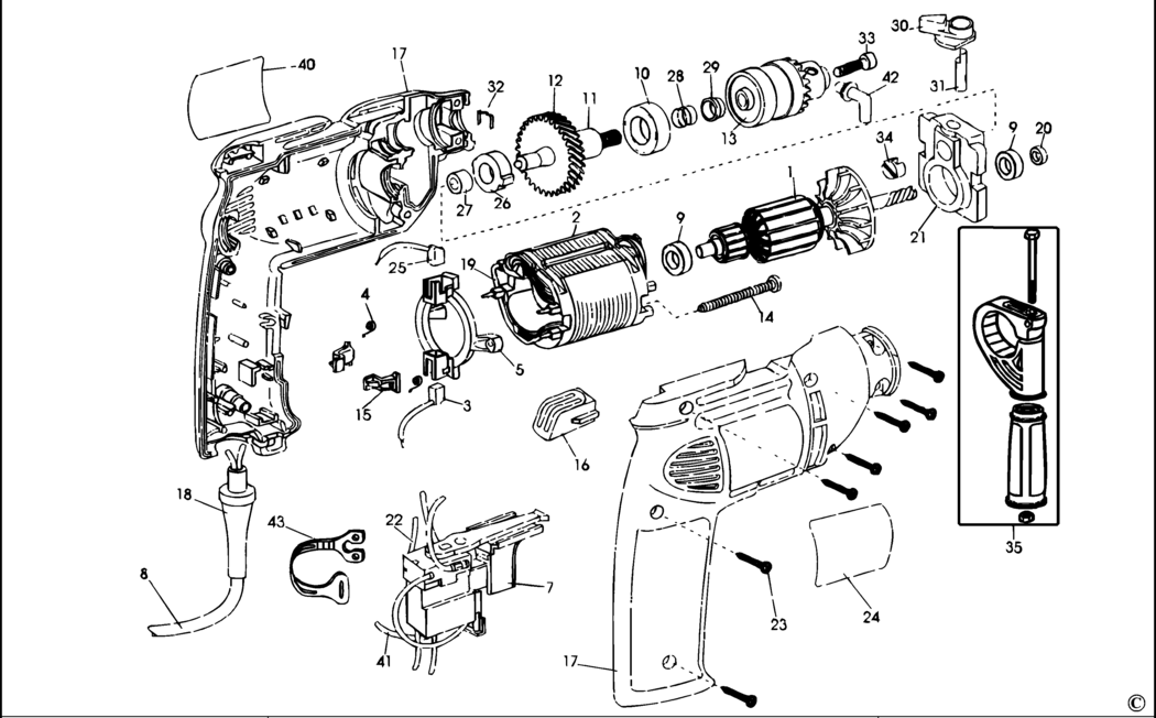 Dewalt DW508 Type 2 Drill Spare Parts