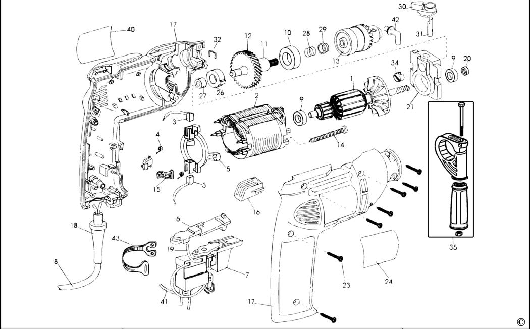 Dewalt DW507 Type 2 Drill Spare Parts