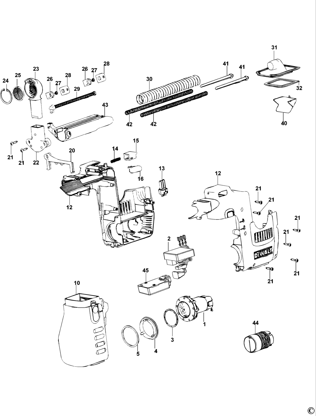 Dewalt D25300D Type 2 Extractor Kit Spare Parts