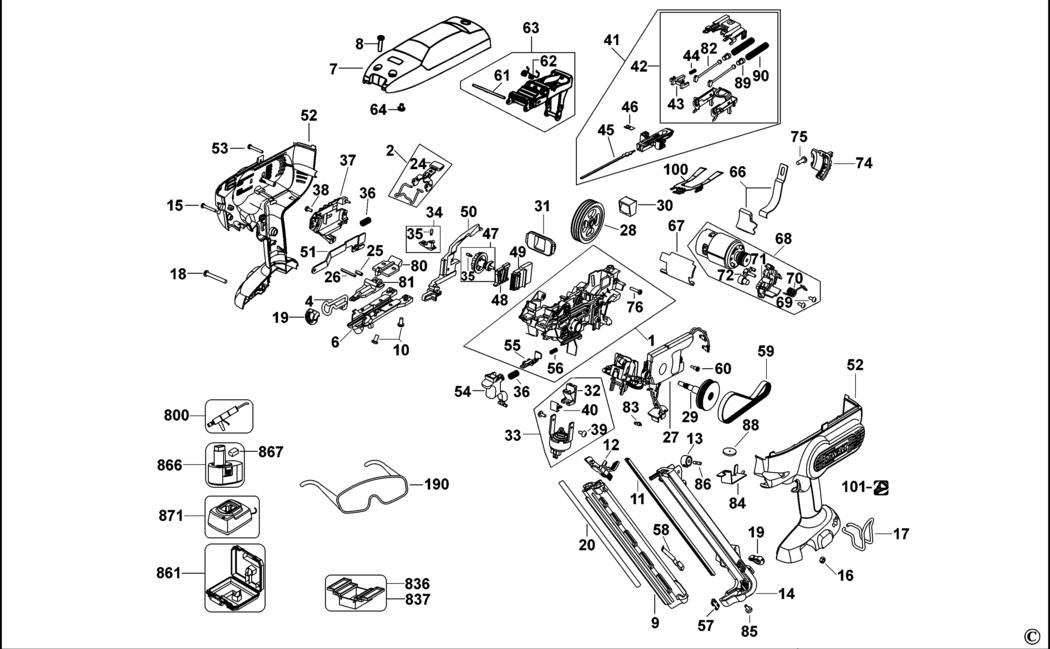 Dewalt DC628 Type 1 Nailer Spare Parts