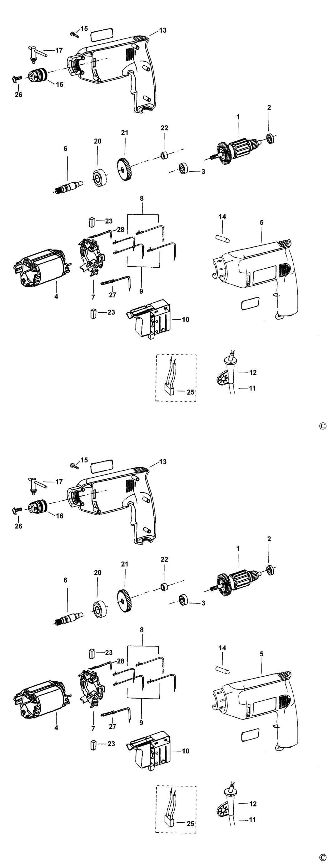 Dewalt DW169 Type 2 Drill Spare Parts