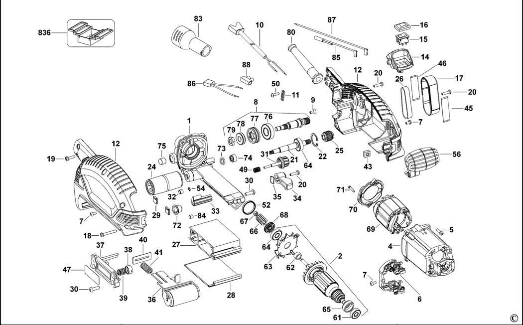 Dewalt D26480 Type 1 Belt Sander Spare Parts