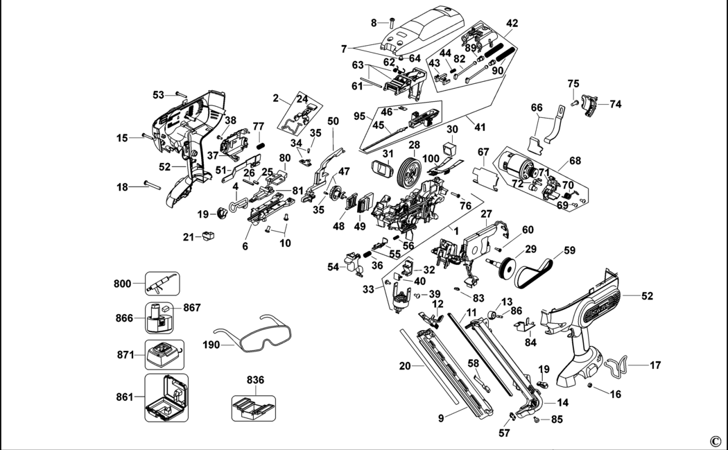 Dewalt DC629 Type 1 Nailer Spare Parts