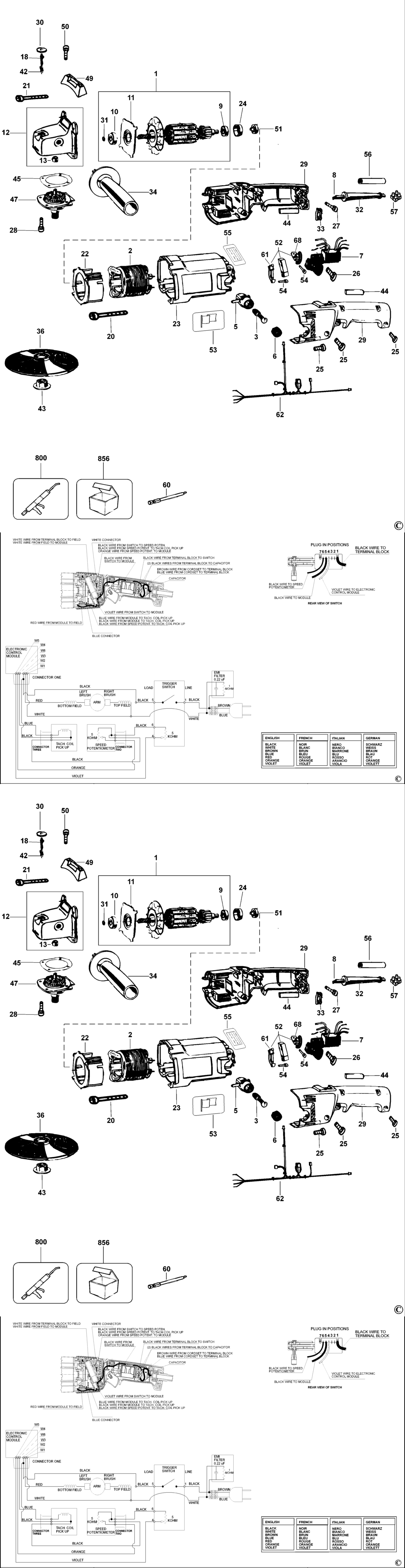 Dewalt DW849 Type 2-2A Sander/polisher Spare Parts