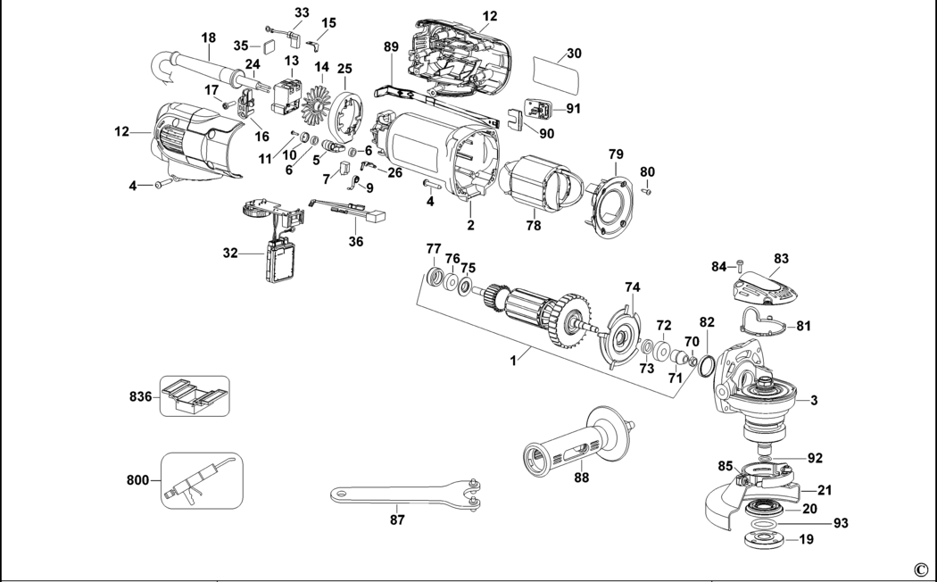 Dewalt D28117 Type 2 Small Angle Grinder Spare Parts