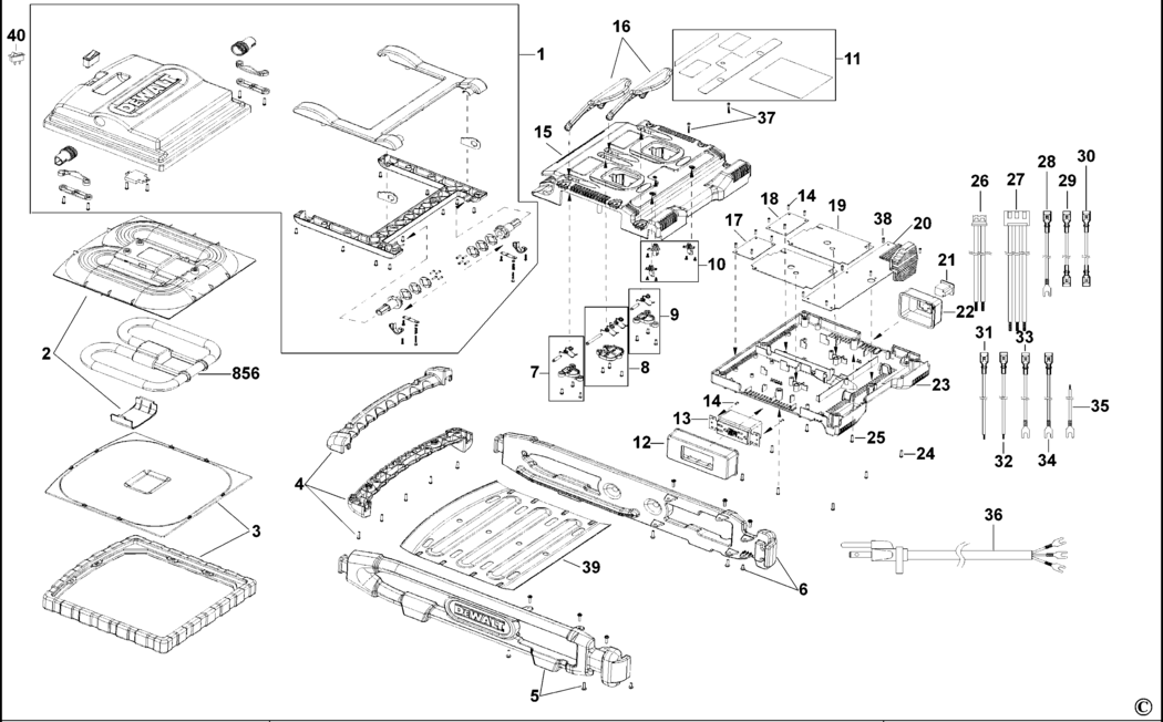 Dewalt DC022 Type 1 Spotlight Spare Parts