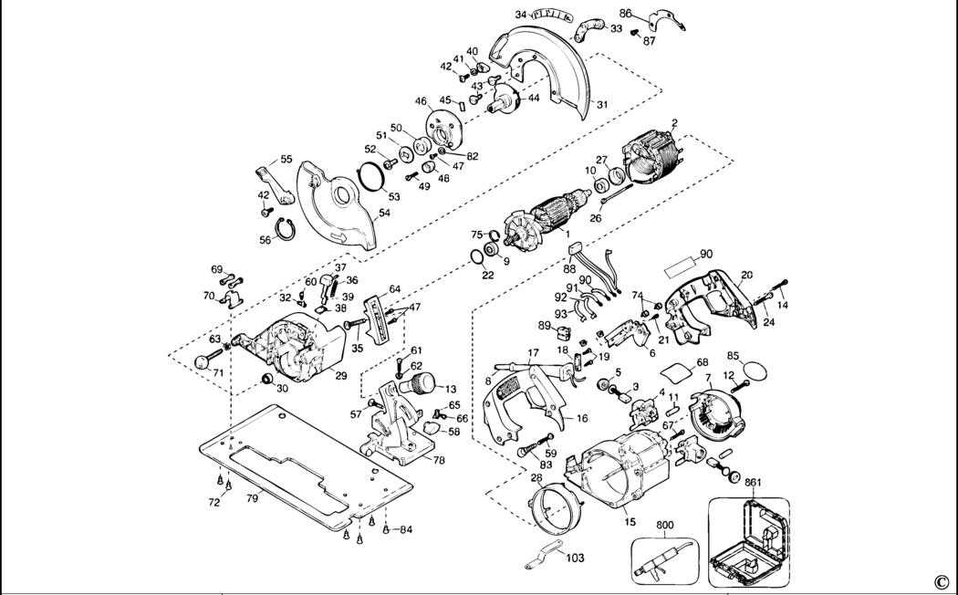 Dewalt DW384-46 Type 1 Circular Saw Spare Parts