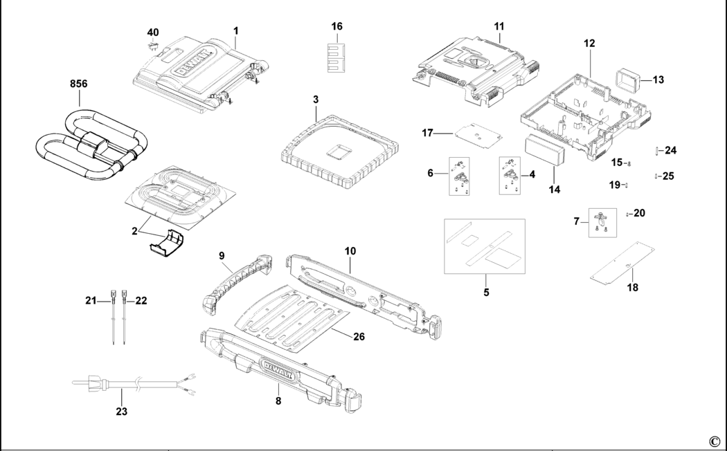 Dewalt DC021 Type 1 Spotlight Spare Parts