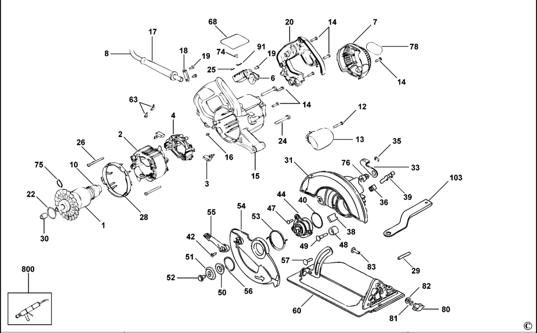 Dewalt DW367 Type 1 Circular Saw Spare Parts