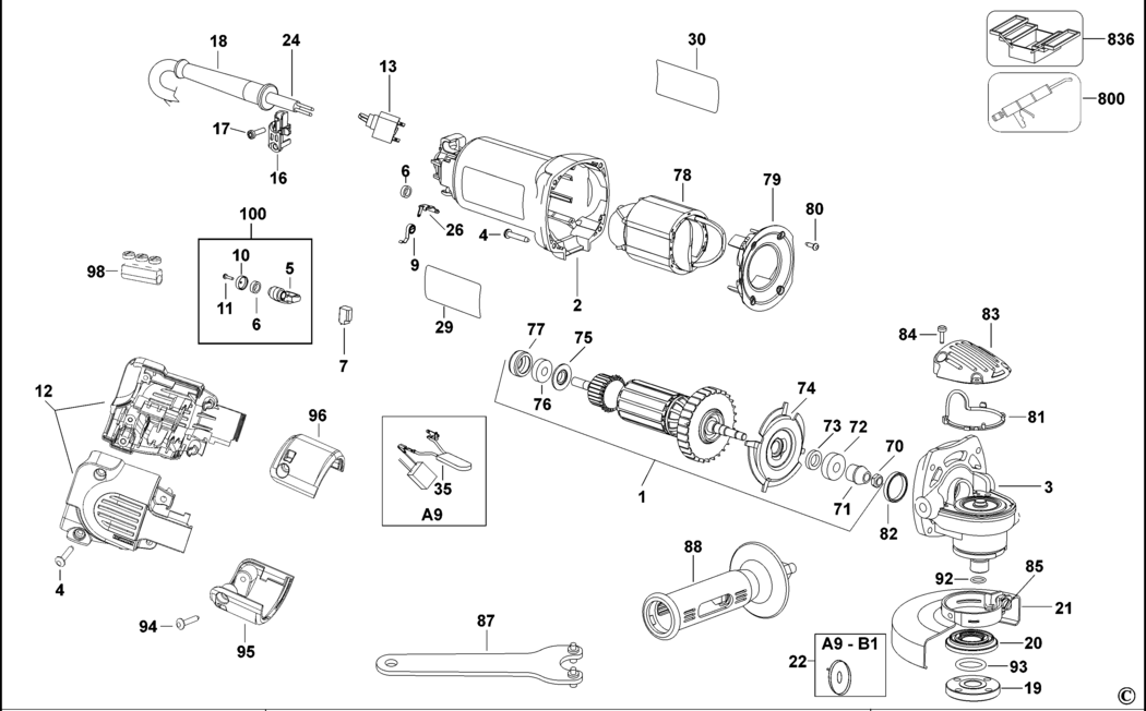 Dewalt D28811 Type 2 Small Angle Grinder Spare Parts