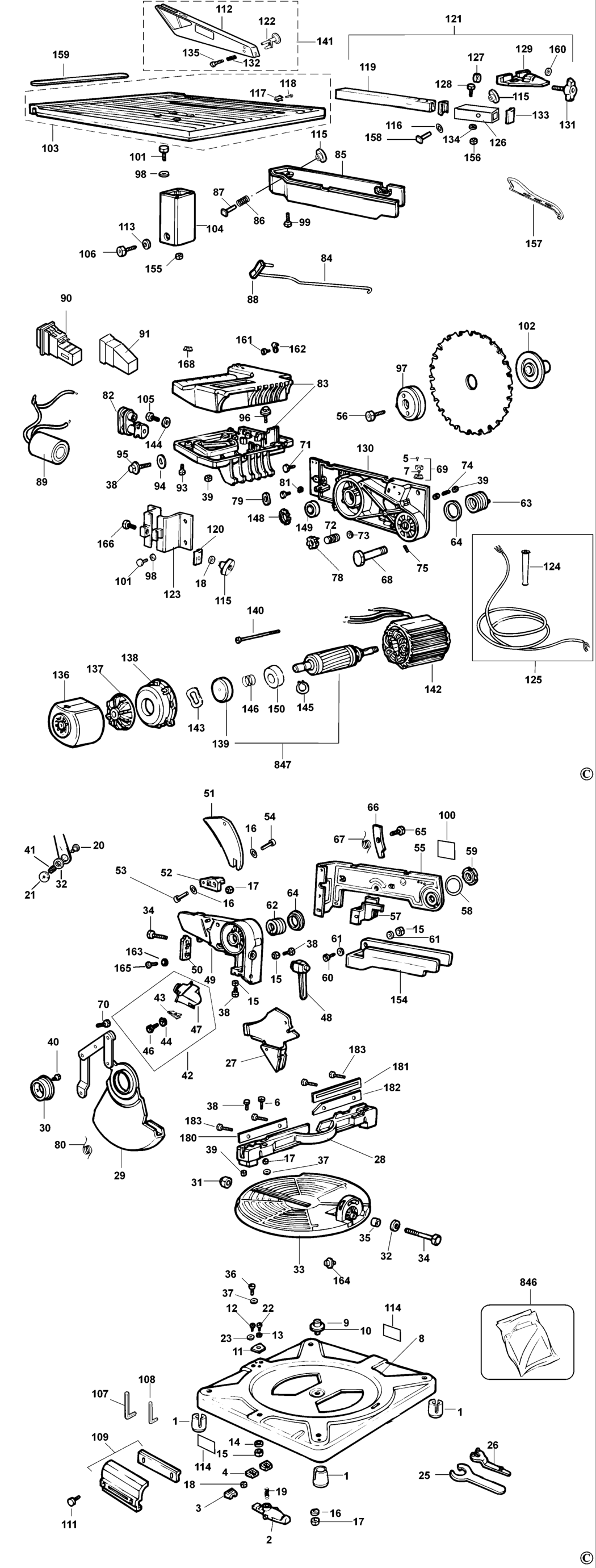 Dewalt DW710 Type 4 Mitre Saw Spare Parts