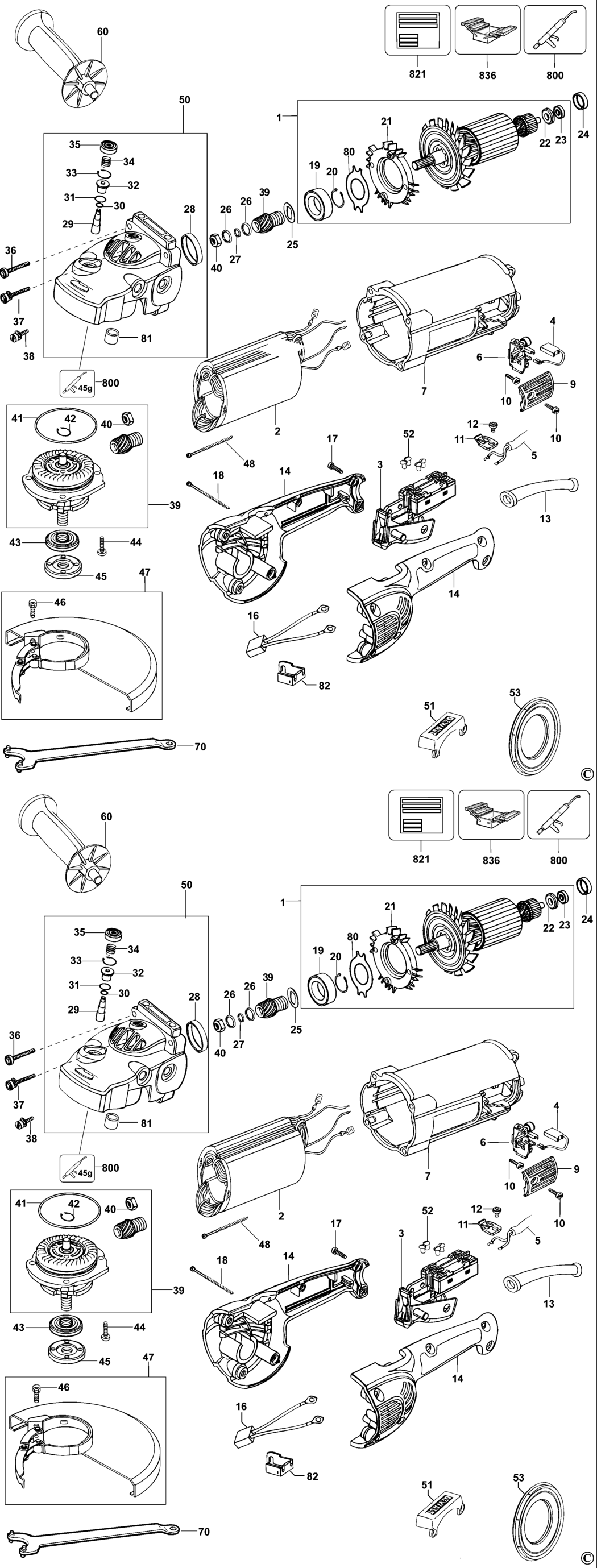 Dewalt D28413 Type 3 Angle Grinder Spare Parts