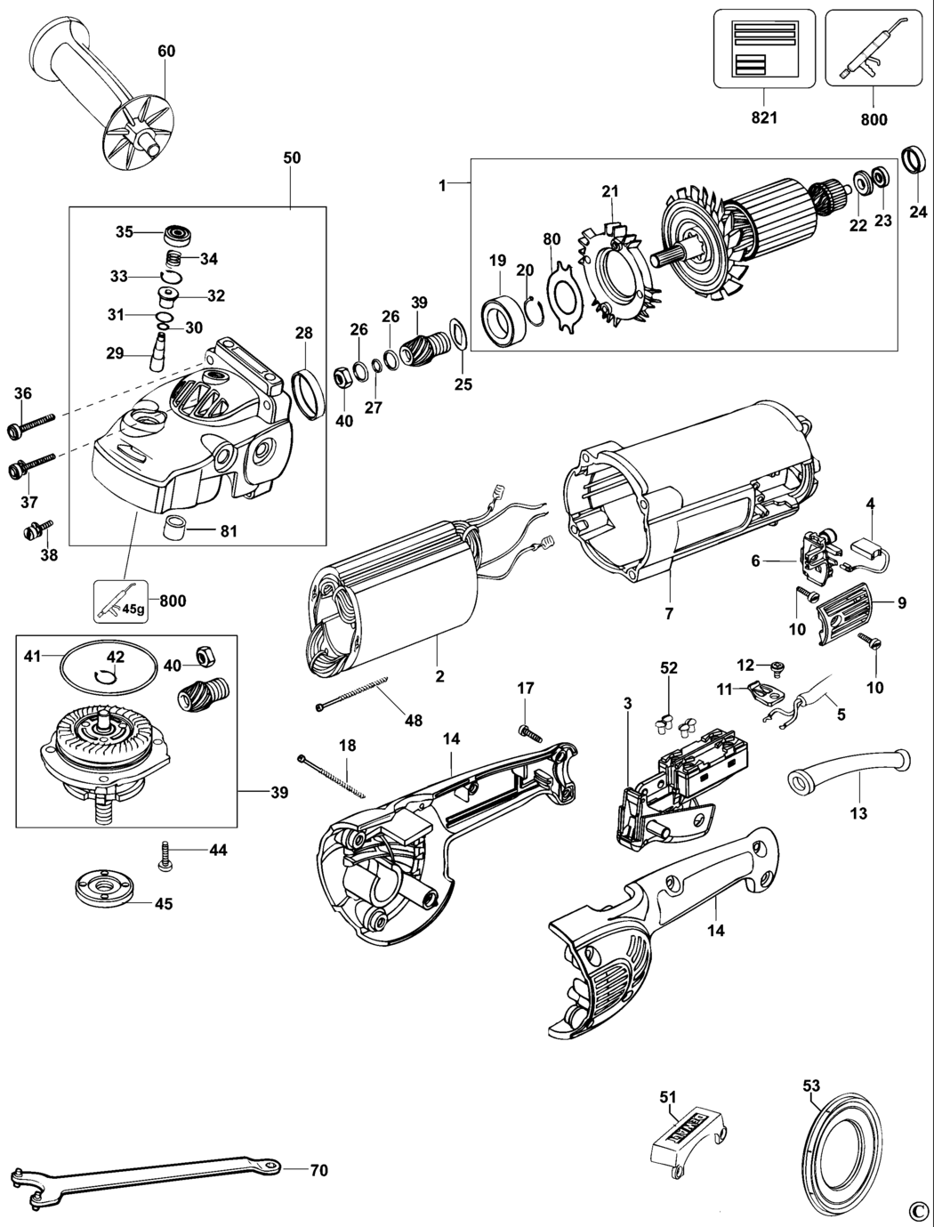 Dewalt D28409 Type 1 Sander/grinder Spare Parts