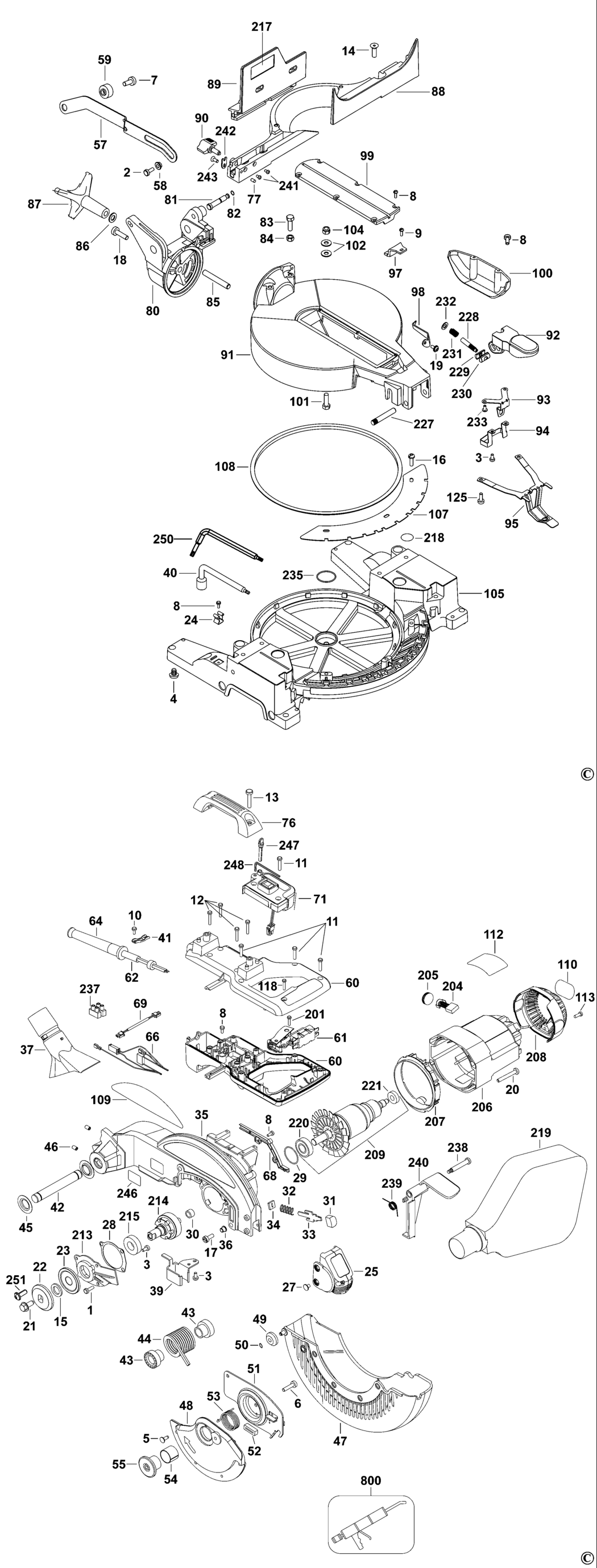 Dewalt DW713XPS Type 2 Mitre Saw Spare Parts