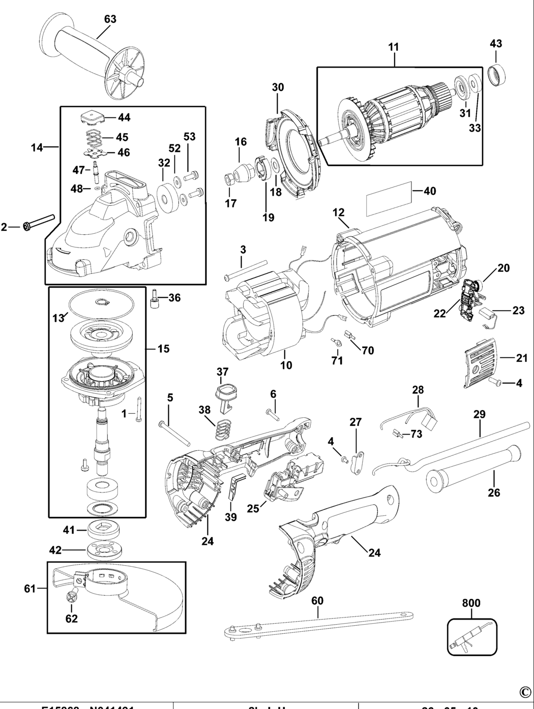 Dewalt D28490 Type 2 Angle Grinder Spare Parts