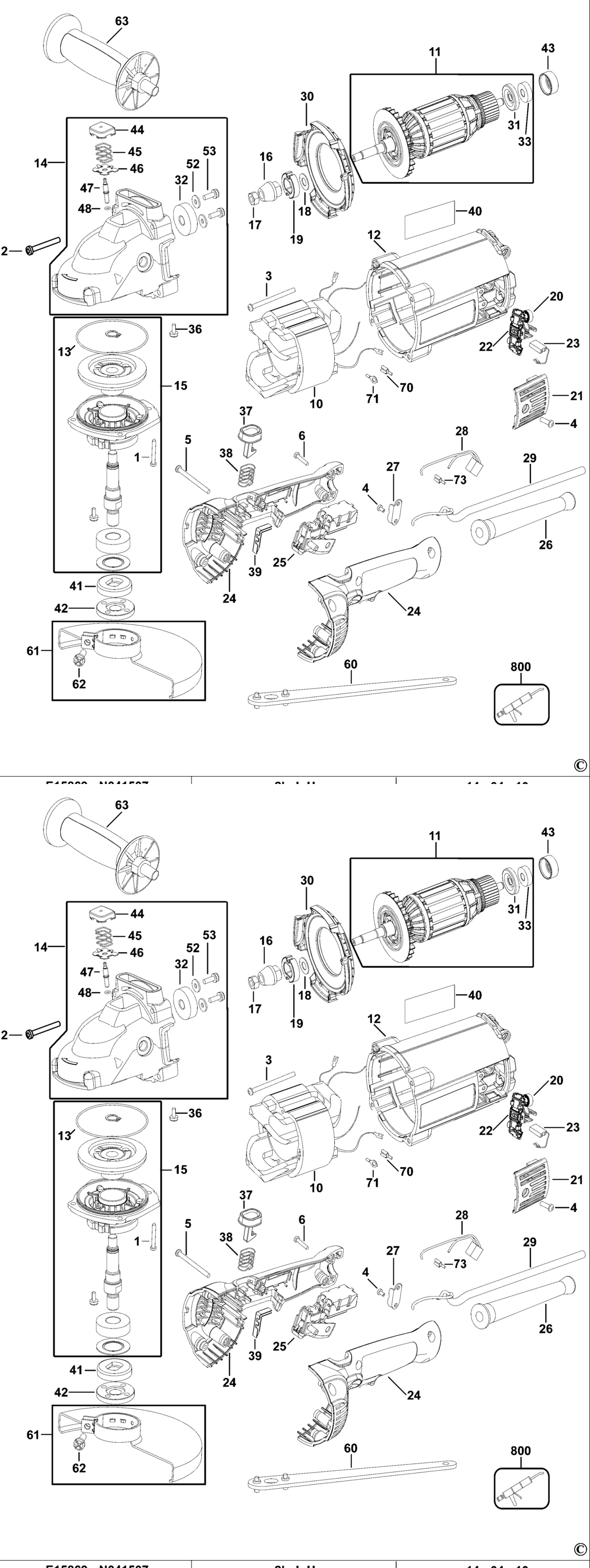 Dewalt D28491 Type 3 Angle Grinder Spare Parts